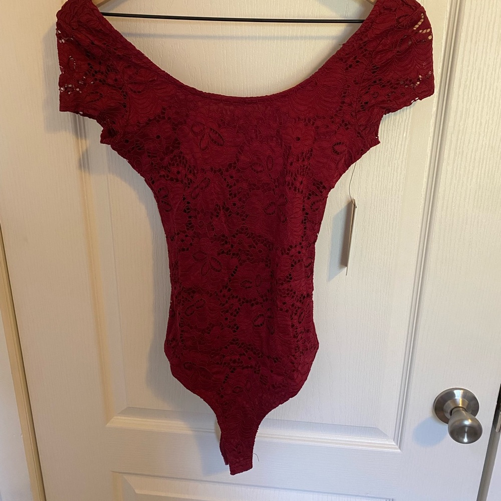Lulu’s Burgundy Lace Bodysuit